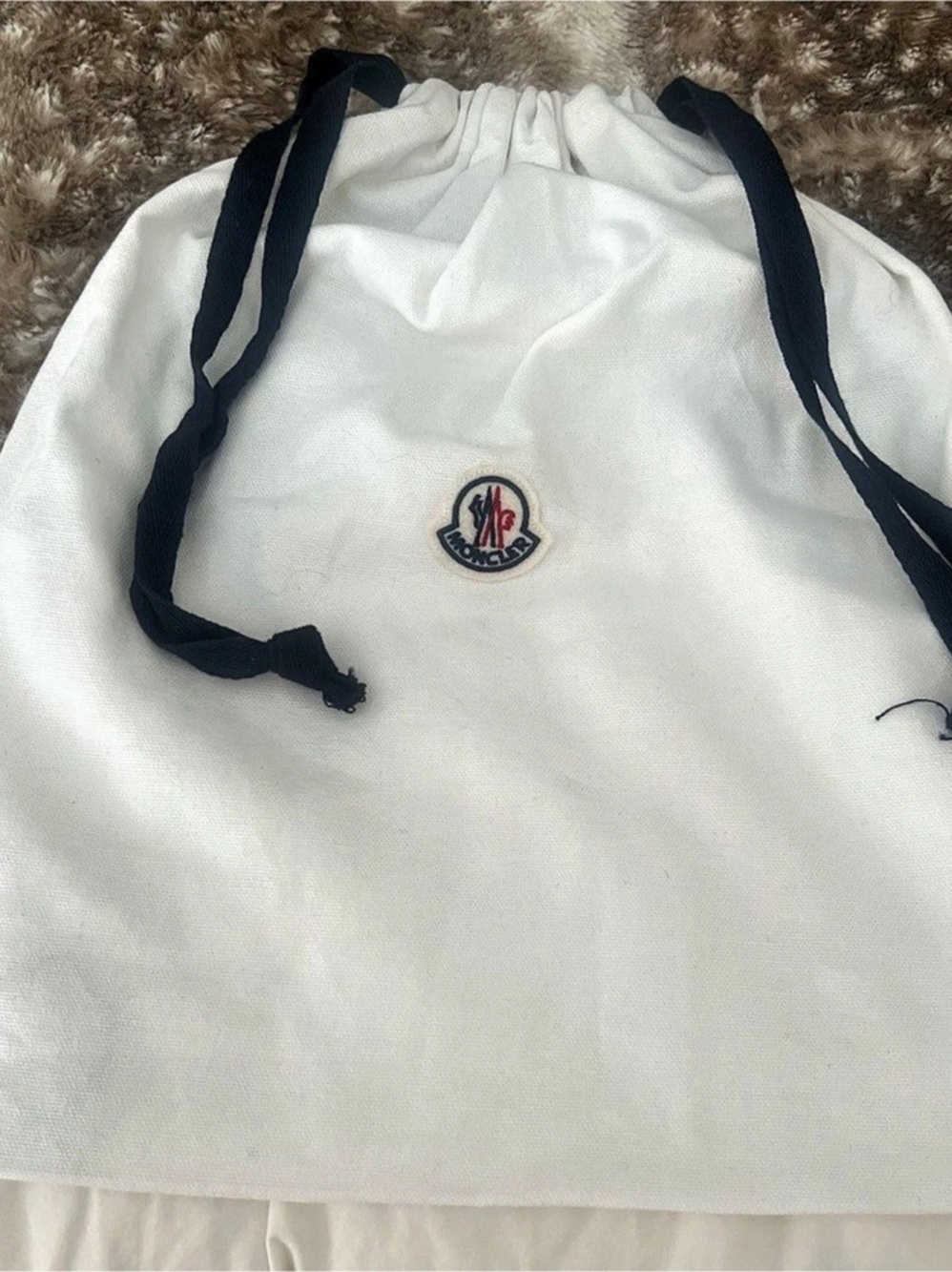 Moncler White Drawstring Dust Bag